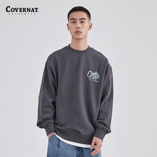 Covernat韩国潮牌卫衣男女同款春季新款变型字母印花圆领长袖CO2201CR08 商品图0
