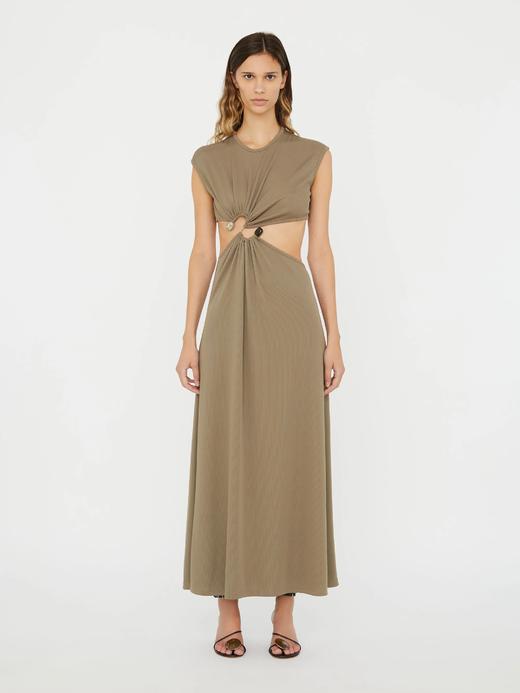 Christoper Esber - S-Buckle Tank Dress - Eucalypt - 女装 - 连身裙 - 棕绿色 商品图0