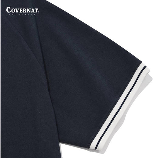 covernat韩国潮牌翻领短T潮流时尚宽松舒适学院风polo衫短袖CO2402ST20 商品图3