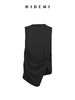 HIDEMI度假系列褶皱花苞堆叠感圆领前后两穿式背心上衣 黑色/白色 商品缩略图10
