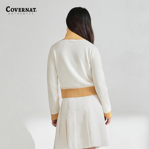 covernat韩国潮牌春季新品女士高领长袖休闲拉链针织衫2024春夏新CO2401KT78 商品图3