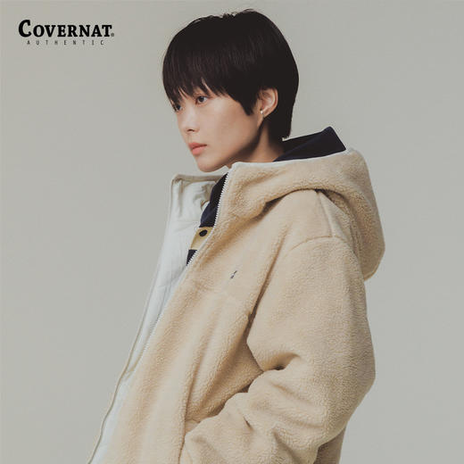 Covernat摇粒绒双面穿外套无领夹克潮牌街头休闲风外套24秋冬新品CO2203JK03 商品图0