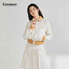 covernat韩国潮牌春季新品女士高领长袖休闲拉链针织衫2024春夏新CO2401KT78