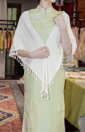 【云暮】中式气质提花时尚镂空流苏复古披肩日常百搭