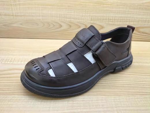 季新款豪行男鞋真牛皮休闲13283862包头透气凉鞋罗马鞋 商品图1