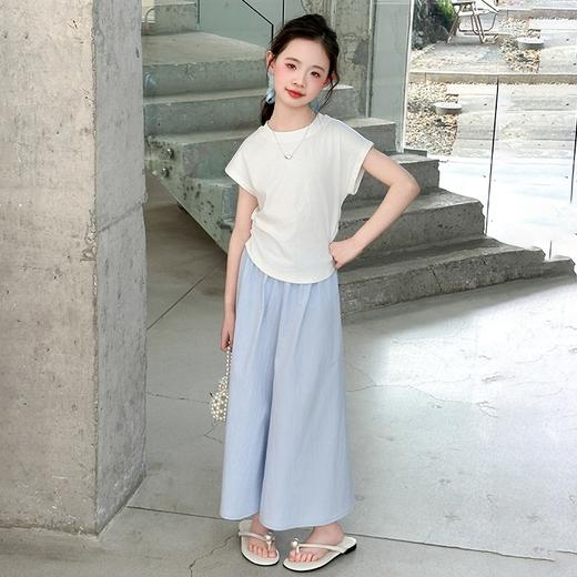 【夏日新品上新！女童韩版时髦套装！】女童韩版时髦 夏季套装 儿童新款短袖上衣+裤裙两件套 夏装显瘦-QQ 商品图6