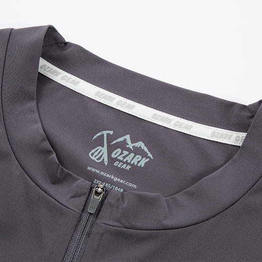 OZARK奥索卡短袖春夏新品美式潮宽松运动户外徒步半拉链速干T恤男 商品图1