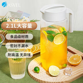 阿司倍鹭（ASVEL）塑料冷水壶大容量凉水壶泡茶壶冰箱果汁壶扎壶食品级耐高温 2.1L 商品图3