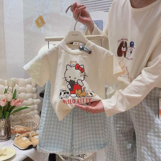 【清新可爱的设计，适合各种场合穿搭~】夏款女宝宝时尚潮流印花 KT猫短袖 新款时尚休闲上衣-QQ 商品图1