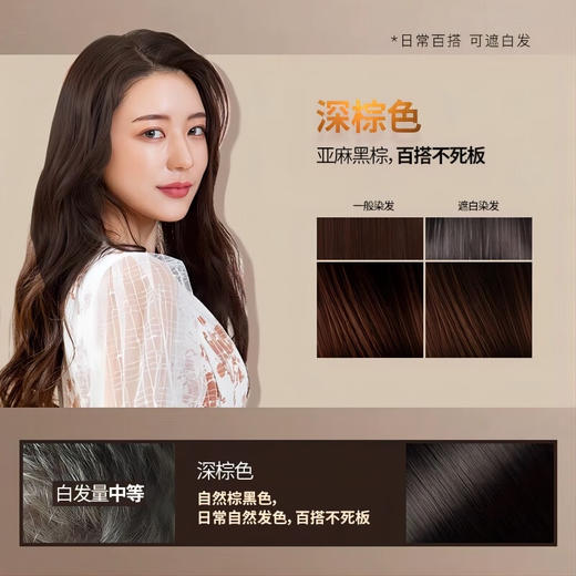 爱敬科娜洗丝炫彩持色染发剂深棕250g/110349 一涂一抹在家轻松染发 商品图1