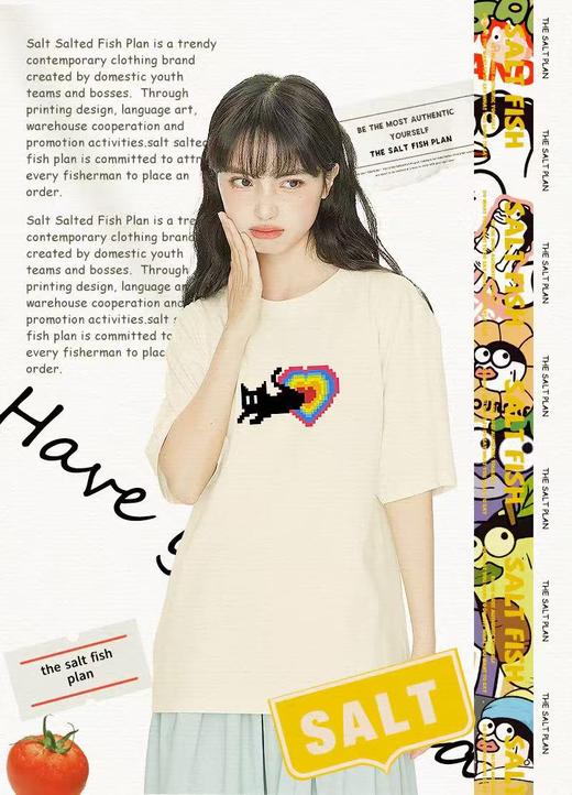 清仓价2025~情侣潮牌100%棉黑猫印花短袖T恤-喜出 商品图0