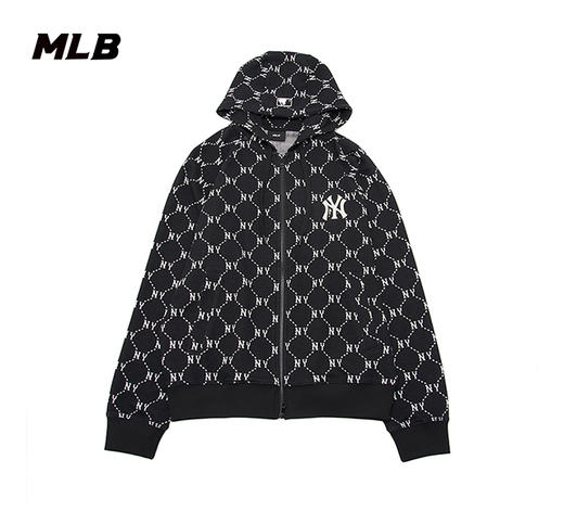 MLB男女同款满印老花连帽拉链卫衣外套3ATRM0341【无货退款介意勿拍】 商品图3