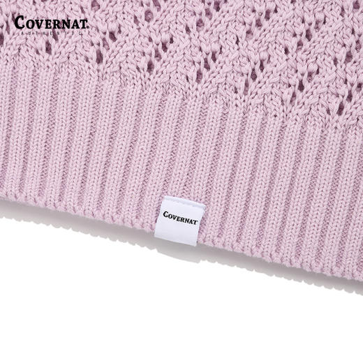 Covernat韩国潮牌翻领针织衫舒适透气潮流时尚男女同款T恤 商品图4