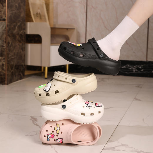 「下单赠鞋花」厚底增高云朵鞋&泡芙鞋｜SACHA 云朵款/泡芙款 洞洞鞋 EVA材质，男女同款 商品图0