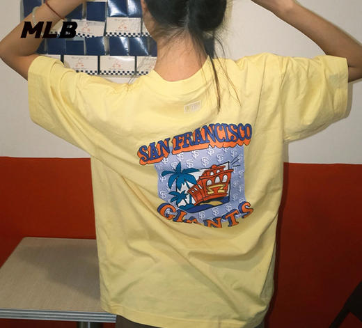 MLB男款女款情侣款2023年夏季男女情侣卡通印花宽松运动T恤3ATST0133【无货退款介意勿拍】 商品图1