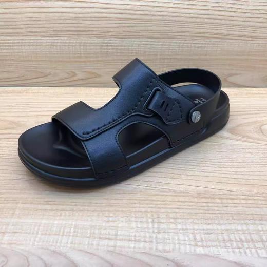 豪行2025年夏季新品休闲真皮简约百搭沙滩男凉拖15255801 商品图1