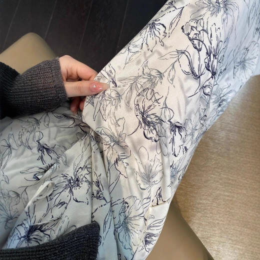 修饰腿型 复古质感印花裤裙高腰宽松八分阔腿裤女25夏新款！ 商品图2
