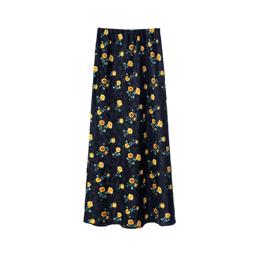 「自」全新升级【铂金会员220/天猫299/差价79】(25547)洛诗琳法式复古碎花半身裙2025夏季高腰显瘦中长款A字裙女25547 商品图3