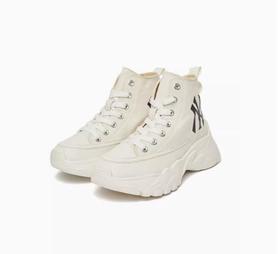 MLB韩国秋冬新款厚底高帮帆布鞋舒适增高男女同款休闲鞋32SHU1011