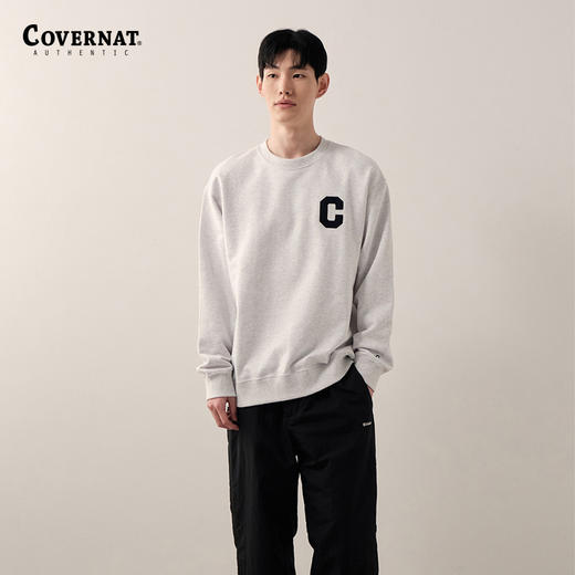 【周末秒杀】Covernat套头卫衣男女情侣新品C字母宽松潮牌上衣CO2301CR01 商品图2