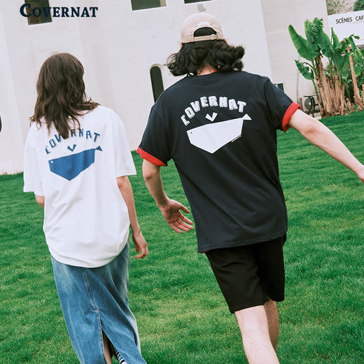 covernat韩国潮牌韩国潮牌男女同款情侣装T恤宽松休闲短袖上衣夏CO2302ST04 商品图3