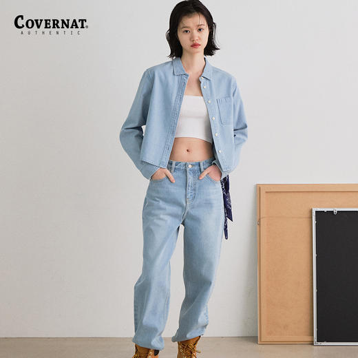 Covernat韩国潮牌夏季新品浅蓝色时尚休闲百搭长裤牛仔裤CO2301PT81 商品图3
