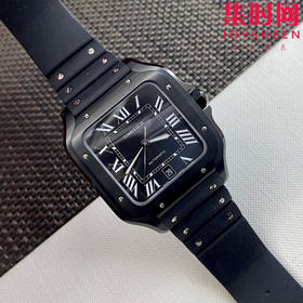 新卡地亚BV山度士系列WSSA0039 黑武士 全黑桑托斯 年度新款 ADLC黑色碳镀层 男士腕表 李现同款