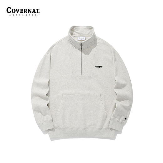 covernat2024春新款运动休闲半拉链宽松卫衣套头衫情侣CO2401CR08 商品图0