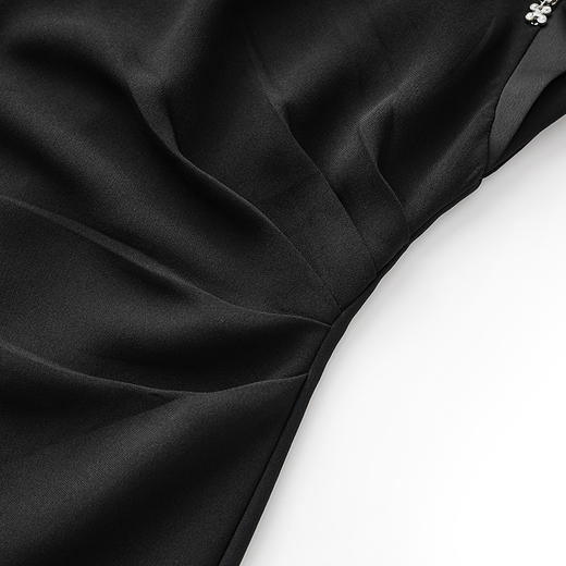 「高货wl」全新升级【铂金会员330/天猫439/差价109】(10028)洛诗琳轻熟风知性镶钻连衣裙2025夏季修身轻礼服收腰裙子 商品图3