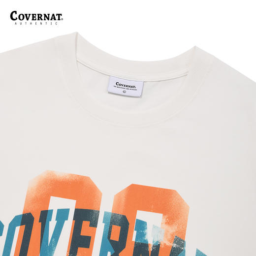 covernat韩国潮牌重叠08数字短袖时尚潮流圆领T恤2024春夏CO2402ST15 商品图1
