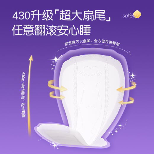 【量大的姐妹看过来】舒莱悬浮芯430mm超长夜用医护级卫生巾 商品图1