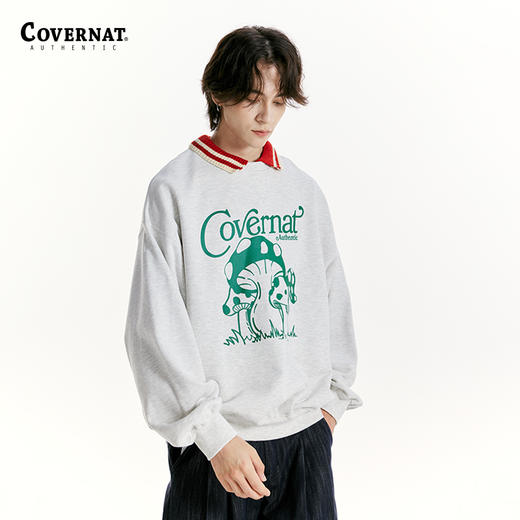 Covernat韩国潮牌套头圆领卫衣情侣涂鸦印花宽松oversize小众高街CO2201CR09 商品图2