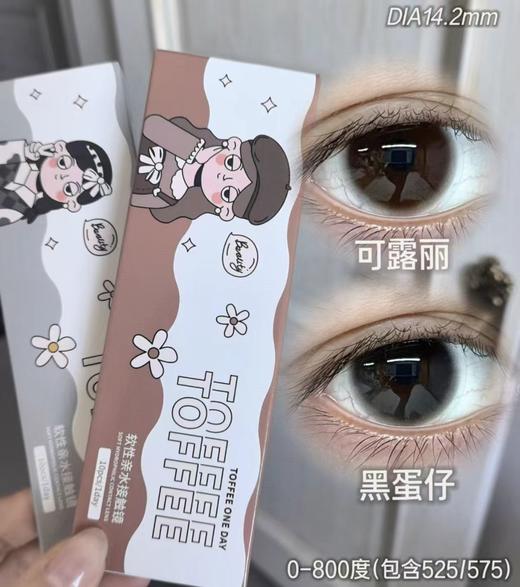 『日抛中直径』TOFFEE-可露丽巧/黑蛋仔-14.2mm【日抛 度数0-800度 无525/575】 商品图0