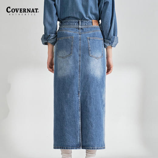 covernat韩国潮牌女士腰带牛仔长裙甜潮流时尚甜酷风半裙2024夏新CO2401SR72 商品图1