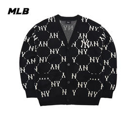 MLB男女同款满印钻石老花针织衫3AKCM0531【无货退款介意勿拍】