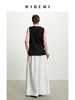 HIDEMI度假系列褶皱花苞堆叠感圆领前后两穿式背心上衣 黑色/白色 商品缩略图7