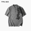 PINLI品立2025夏季新款贴布绣立领短袖T恤潮流宽松男士休闲上衣服BG252111097 商品缩略图3