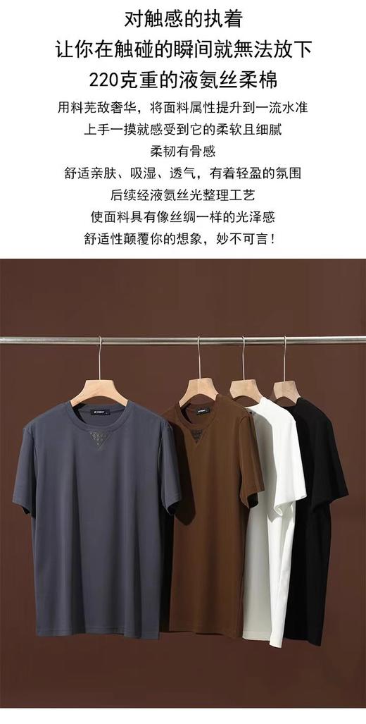 品牌商场同步高端液氨丝柔棉男士纯色通勤休闲T恤 商品图5