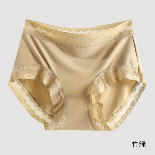 雀说 3条80S兰精莫代尔女士内裤女蕾丝中腰透气三角内裤186011 商品图7