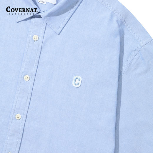 covernat韩国潮牌牛津中款短袖衬衫清新时尚潮流短上装2025春夏CO2402SS01 商品图3