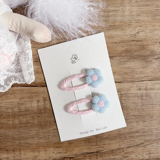 蓝色花朵-粉色夹 商品图0