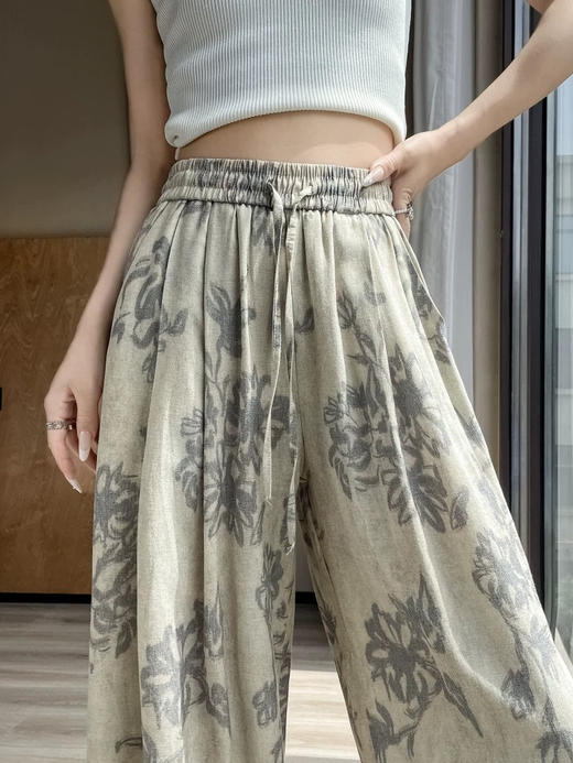 亲测实拍⚠️太好穿了❗️又凉快又舒服❗️【慵懒腰果花棉麻裤】清冷氛围感轻松拿捏住❗️满满的高级感❗️🌾棉麻凉感黑科技💨37℃天自循环透气系统 商品图7