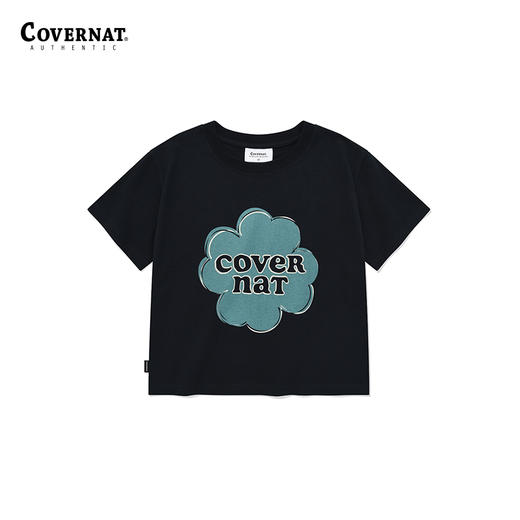 Covernat夏季新品女士大三叶草心形T恤刺绣纯色短袖T恤女款CO2302ST86 商品图3