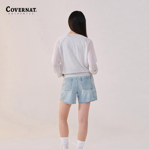 covernat韩国潮牌女士混纺舒适休闲圆领针织衫2024春夏新品CO2402KT78 商品图1