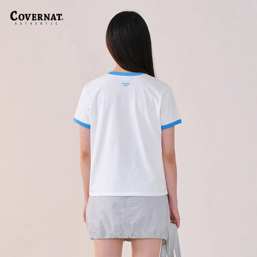 covernat韩国潮牌女士四叶草心形T恤清新潮流时尚短袖2025CO2402ST71 商品图3