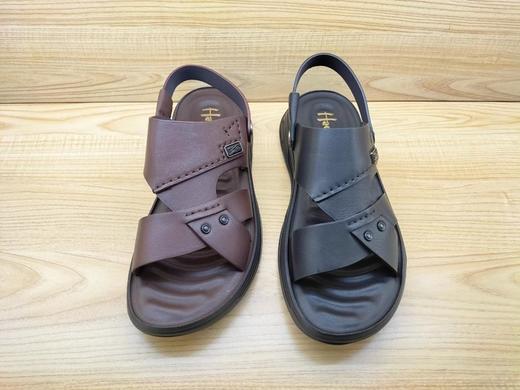 夏季新品豪行14255650纯牛皮平底男士沙滩鞋露趾凉鞋 商品图4