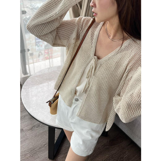 2506505    超美系带 镂空开衫 商品图5