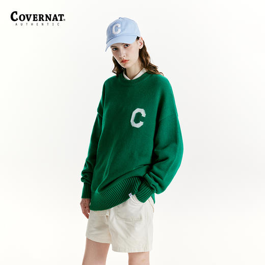 Covernat韩国潮牌24秋冬季新水手领针织衫慵懒风情侣款套头毛衣CO2303KT06 商品图0