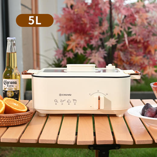 【多功能家用一体电火锅】烧烤肉蒸煮煎炒 炒菜不粘锅 宿舍小型电火锅  商品图3