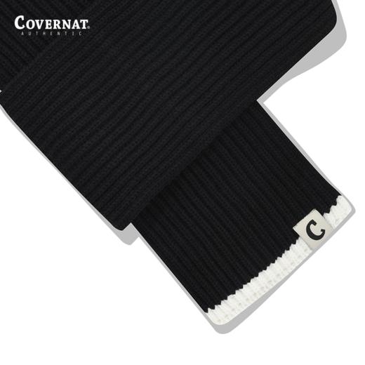 covernat韩国潮牌围巾保暖短款围巾黑色街头小众高街潮牌insCO2204TC01 商品图3